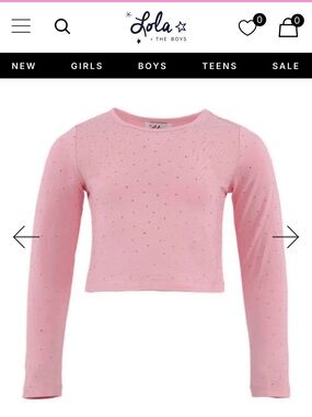 NWT LOLA + THE BOYS Girls' PRETTY SPARKLE LONG SLEEVE